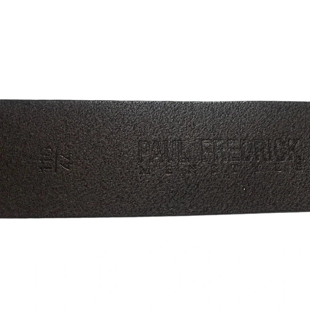 Paul Fredrick Bridle Leather Belt Mens Size 44 Brown Silver Plaque‎ Buckle